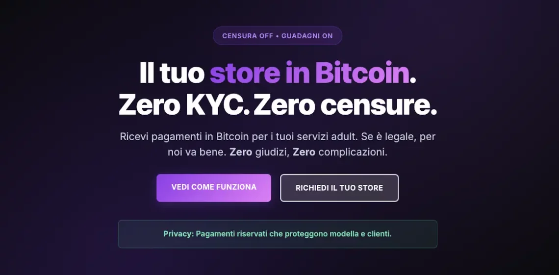 BTCModels - ricevi pagamenti in Bitcoin come Camgirl o Content Creator